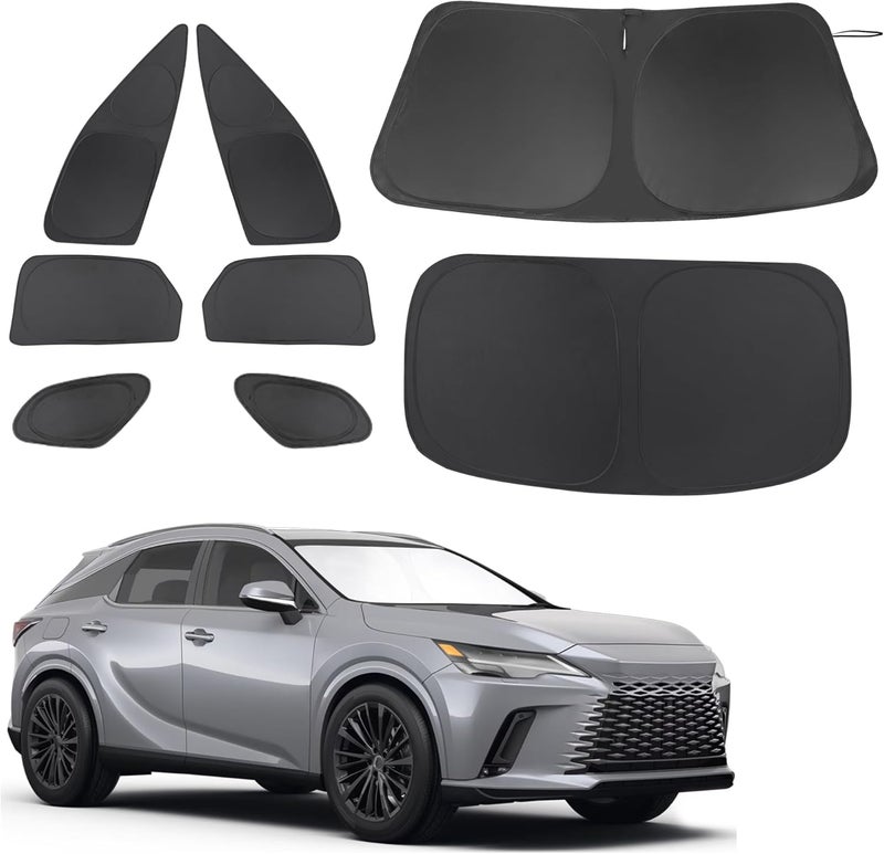 TINGLU Window Shades for Lexus RX 2023 2024 2025 Accessories Car Side Full Windows Rear Triangular Windshield Sun Shade Sun UV Rays & Privacy Protection for Camping,Napping,and Relaxing 8PCS - Image 1